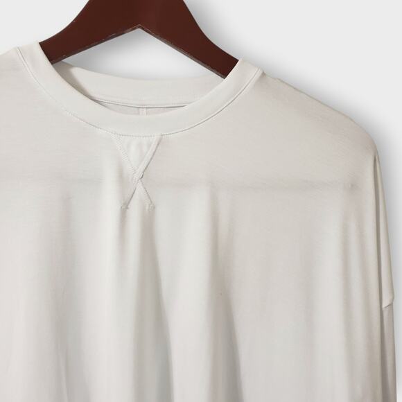 NWT POPFLEX The Perfect Long Sleeve Top Crop Oversized Tee White Sz XXS Active - Picture 3 of 11